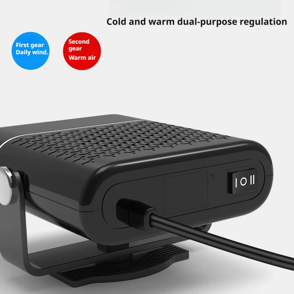 12V 120W Portable Car Heater - Fast Heating & Cooling Fan with 360° Rotation for Ultimate Defogging and Defrosting