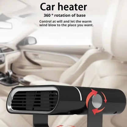 12V 120W Portable Car Heater - Fast Heating & Cooling Fan with 360° Rotation for Ultimate Defogging and Defrosting