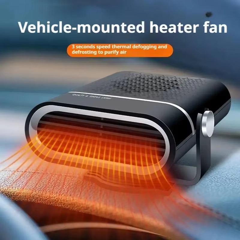 12V 120W Portable Car Heater - Fast Heating & Cooling Fan with 360° Rotation for Ultimate Defogging and Defrosting